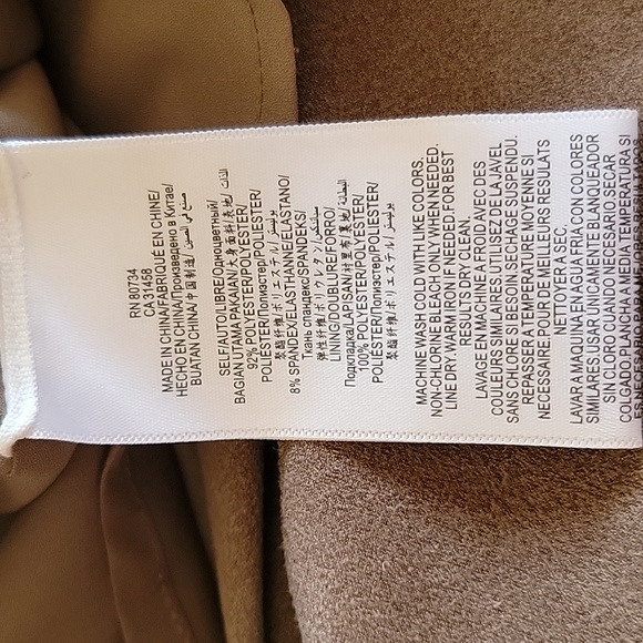 BCBGMaxAzria Tara Faux Suede Cascading Asymmetrical Dress Tan size M - Picture 15 of 15